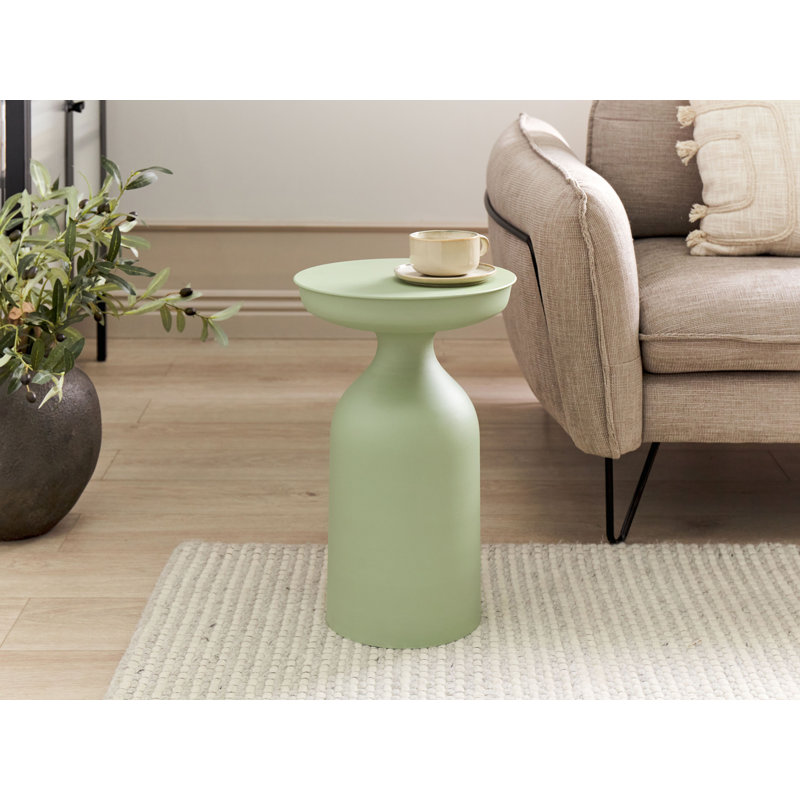 Anacelis Pedestal End Table, Green