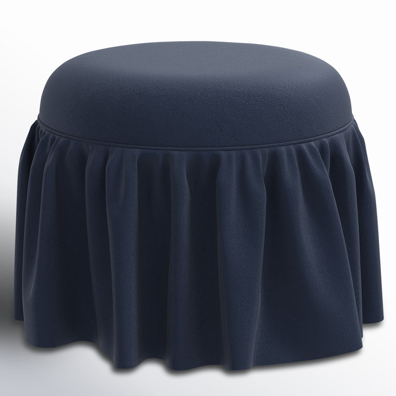 Jebb Upholstered Ottoman, Classic Ink Performance Velvet
