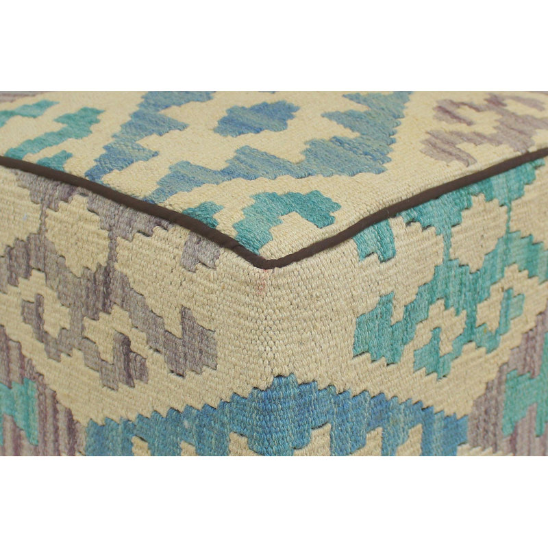 Repose-pieds rembourré fabriqué à la main Southwestern Kilim