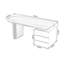 Bureaux rectangulaires noirs en bois manufacturé-107848253-107848254