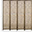 Écrans d'intimité portables 5,5 pi, paravent 4 panneaux. Tissé à la main, bois, pour diviseur de coin de bureau, intimité. Tissé à la main et maison