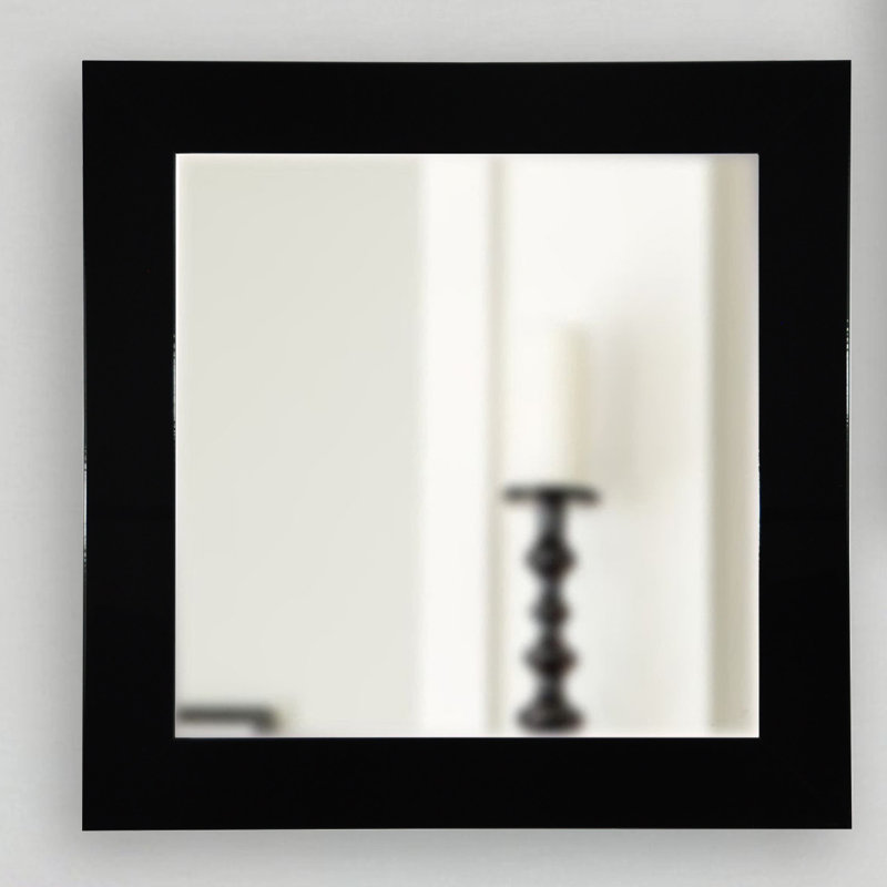 Cormier Flat Wall Mirror, 21.5" H x 21.5" W, Black