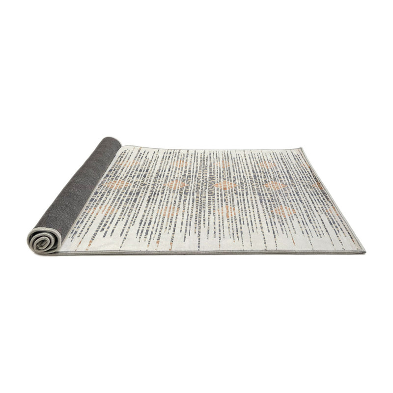 Tapis gris/brun/beige contemporain, Rond 4 pi