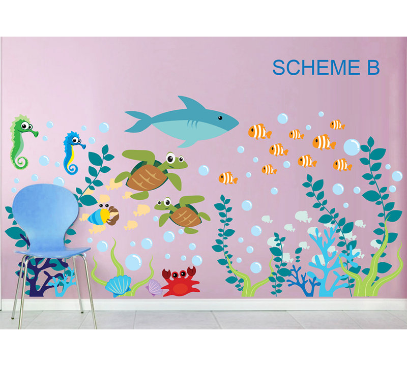 Décalcomanie murale Sous la mer et océanique, Schéma B