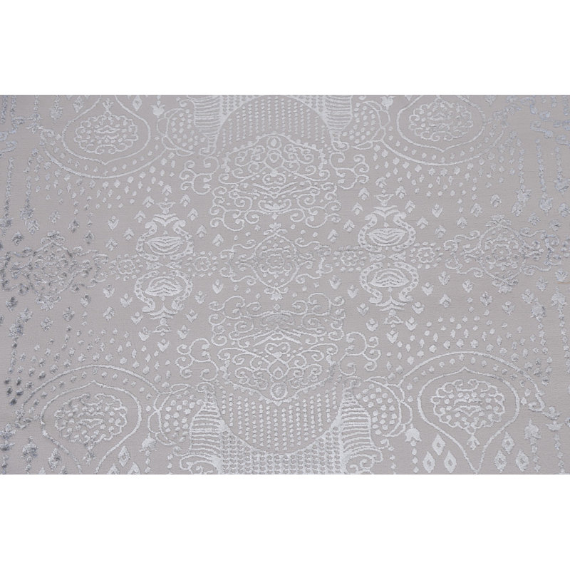 Tapis turc gris à motif oriental transitionnel 2X3, Rectangle 2 pi 7 po x 7 pi 10 po