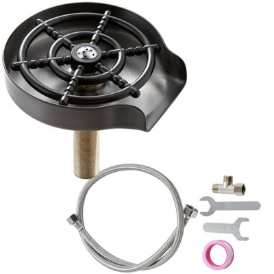 Rince-verre, 10 puissants gicleurs rotatifs à 360 ° pour lavabo, laveuse de gobelets en acier inoxydable 304 avec porte-gobelet en ABS pour biberon, gobelet en verre, verre à vin