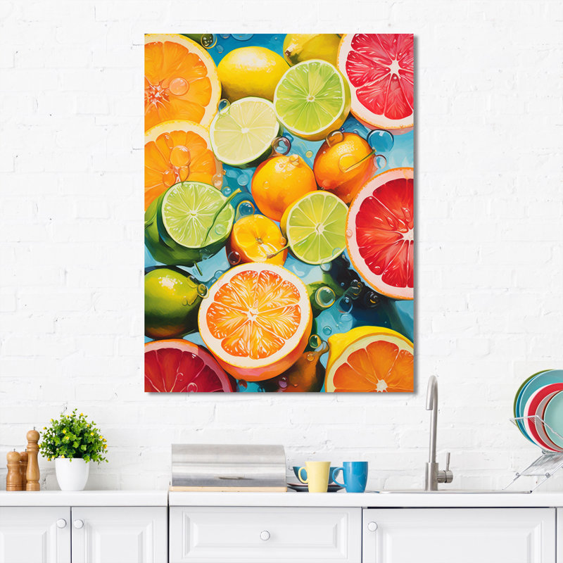 Collage alimentaire Maynse, Toile tendue, H 40 po x l 30 po x P 1,5 po