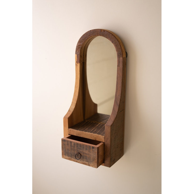 Miroir arqué en bois avec cadre