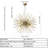 9-Light Gold Sputnik Chandelier 28"