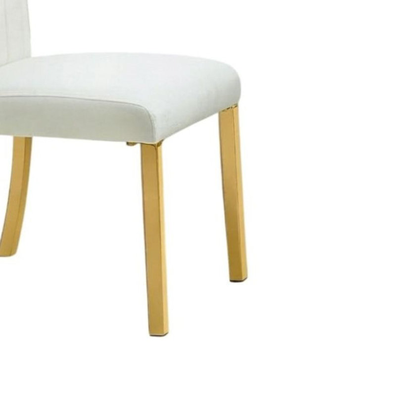 Ensemble de 2 chaises d'appoint en tissu blanc Betica avec cadre doré