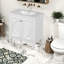 Elegant 60" Vanities With Double Ceramic Sink, Solid Wood Build, Retro Style