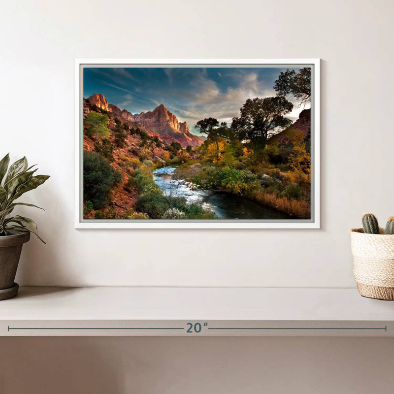 Paysage de Sion, Cadre flottant blanc, 13 po x 9 po