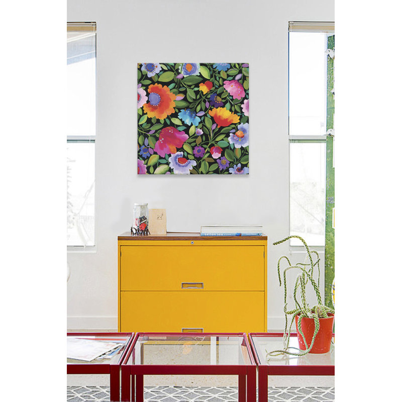 «India Garden» par Kim Parker - Estampe numérique sur toile tendue avec châssis, H 18 po x l 18 po x P 1,5 po, Toile tendue