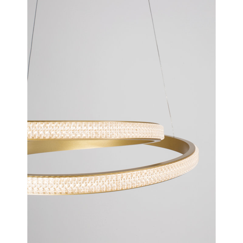 1 - Light LED Unique/Statement Pendant, Gold