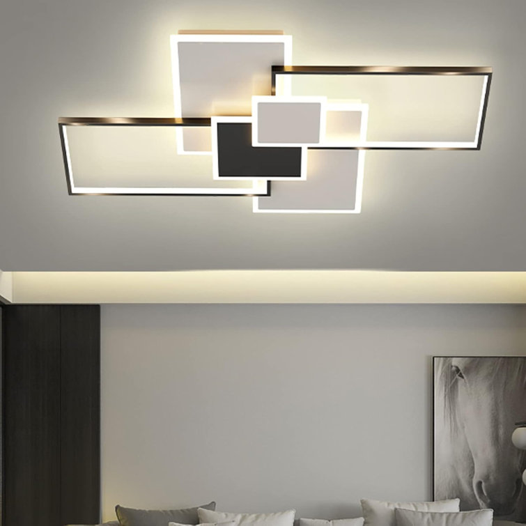 Arthar Dimmable Acrylic LED Semi Flush Mount with Remote Control