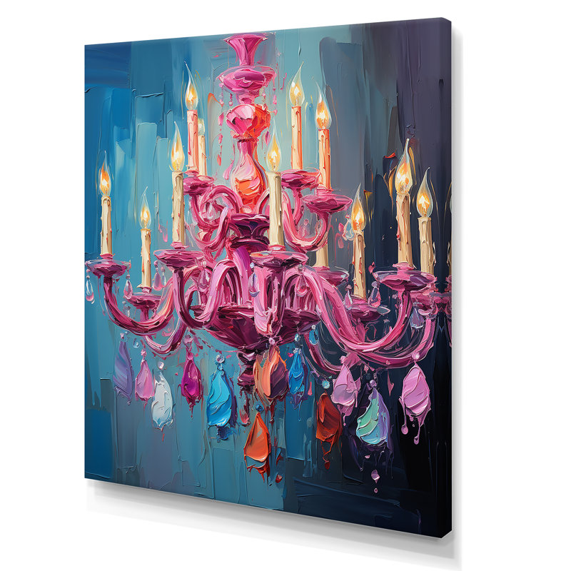 Lustre rose Pop Art Glamour - lustre, Toile tendue, H 32 po x l 16 po x P 1 po