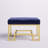 Upholstered Declan Laurence Stainless Steel Vanity Stool - Modern Upholstered Metal Accent Stool – Contemporary Decorative Stool for Living Room, Office, or Bedroom-370118247-370118267