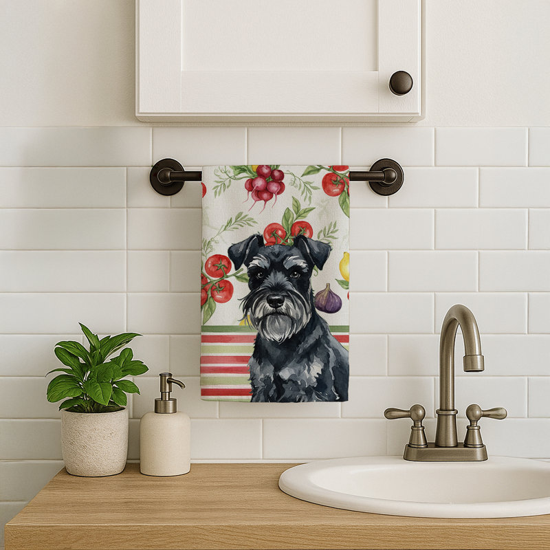 Serviette de cuisine noire Schnauzer, Black Miniature Schnauzer