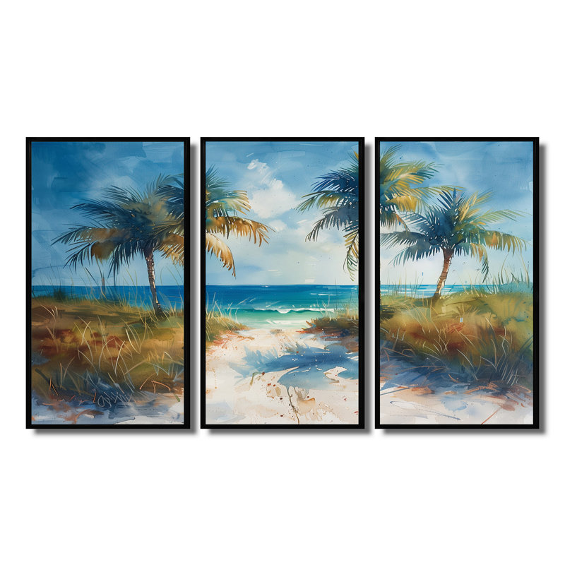 Morada - ensemble de reproduction d'art mural palmiers et palmiers, H 28 po x l 36 po x P 1 po