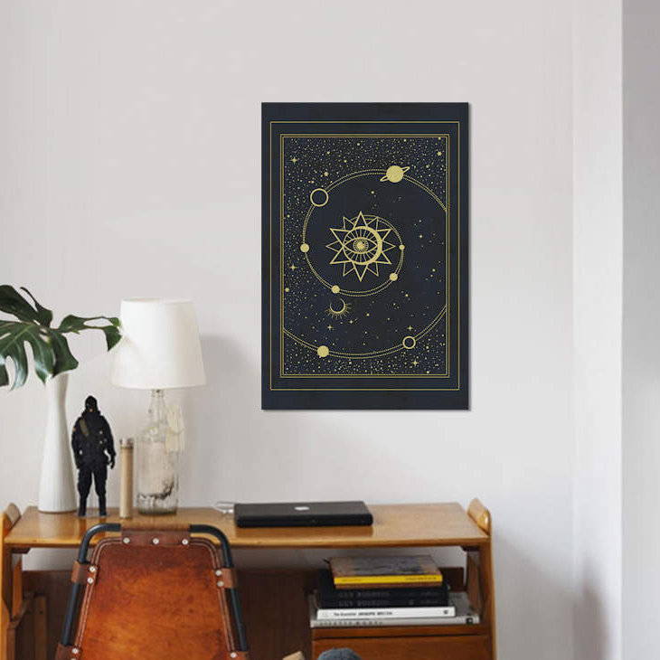 « the solaire system », reproduction d’impression sur toile, H 12 po x l 8 po x P 0,75 po, Pas de tapis, Toile tendue