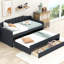 Lit de jour simple avec couchette et support, gris - rangement moderne de taille 3, ferme contemporain