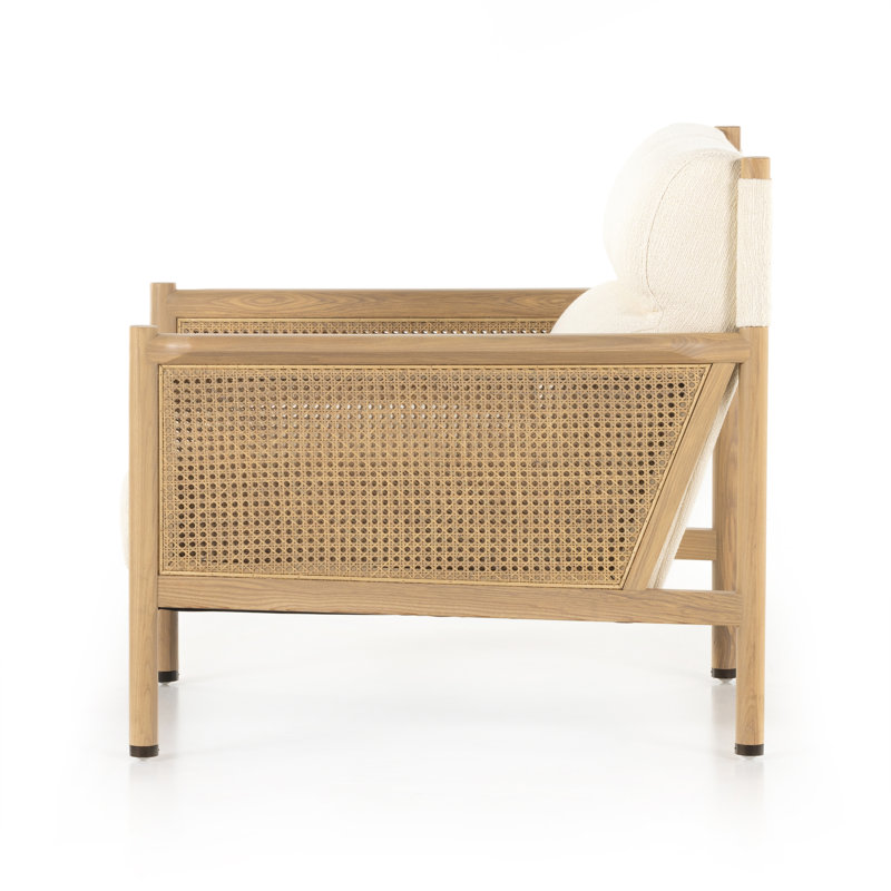 Kempsey Armchair, White Polyester Blend
