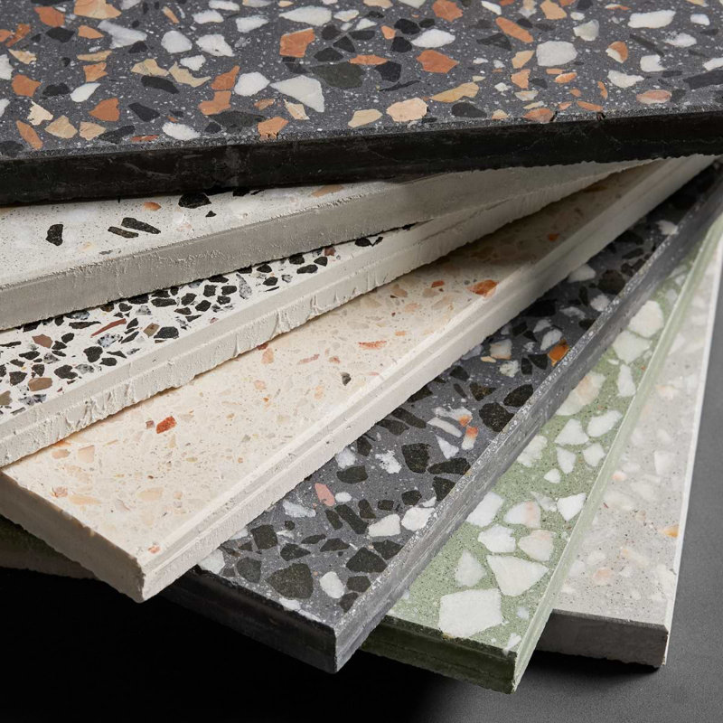 True Terrazzo 16x16 Polished Terrazzo Tile, Kashmir Beige