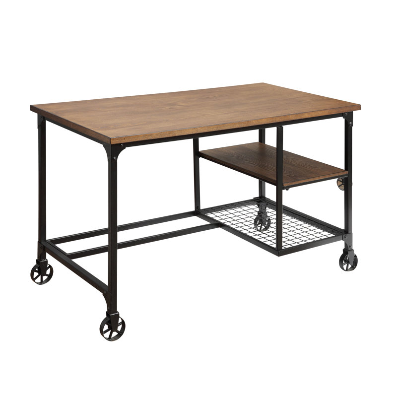 Clayburgh 48"W x 26"D Writing Desk with Shelves