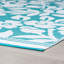 Tapis d'intérieur / extérieur à motif floral turquoise / blanc Trentin-555944785