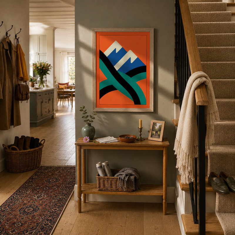 Harmony Geometric - Framed Print, A4 - 29.7 x 21.0 cm, Oak