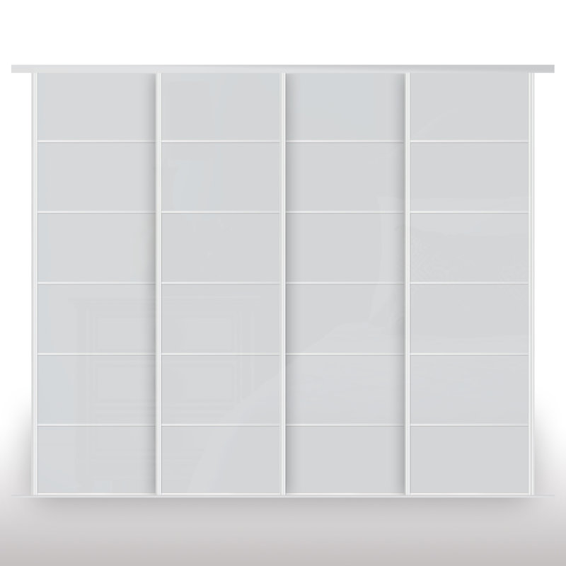 Avinaash 4 Door Wardrobe, 243cm H x 245cm W x 8.2cm D, Dark Grey