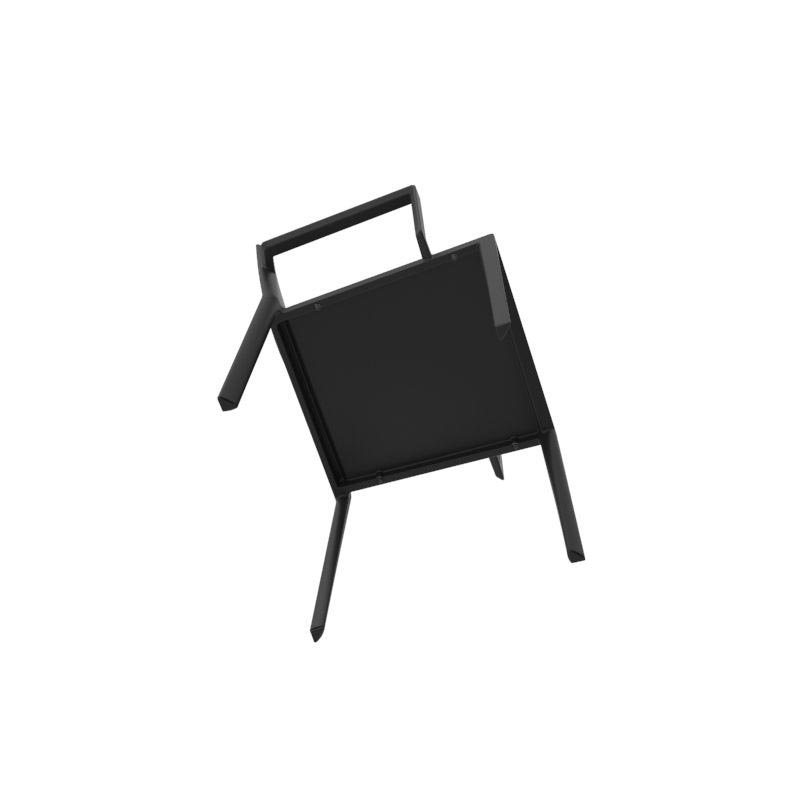 Quatz Stacking Patio Dining Chair, Black