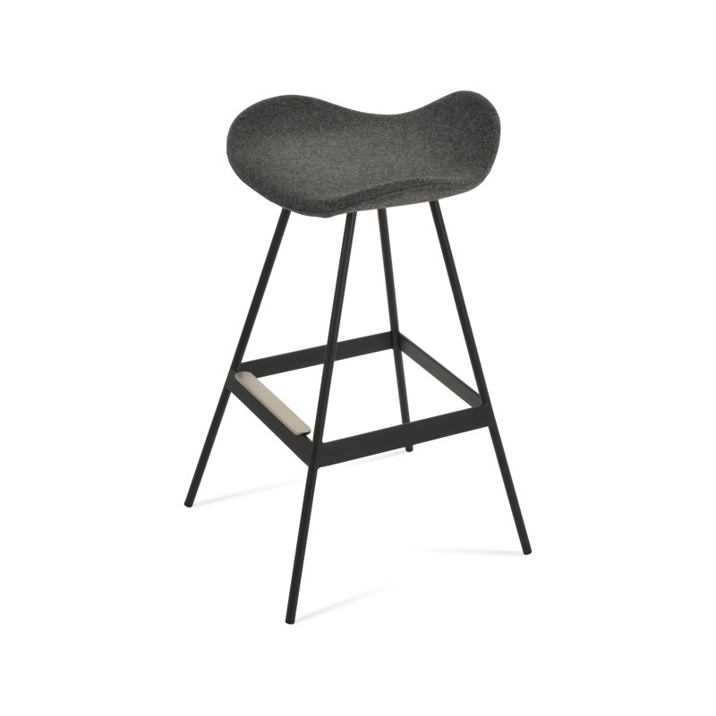 Tabouret Falcon Balat, Laiton, Gris foncé W.
