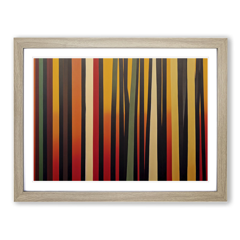 XH1022-630X An Exquisite Abstract Forest - Single Picture Frame Painting, 46cm H x 64cm W x 2cm D, Oak