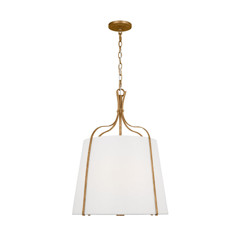 Luminaire suspendu en forme de cloche à 1 lumière Tristan, Or antique, H 24,75 po x l 18,25 po x P 18,25 po