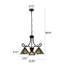 CHLOE Lighting Mini lustre 3 lumières en bronze noirâtre de style Tiffany INNES Mission