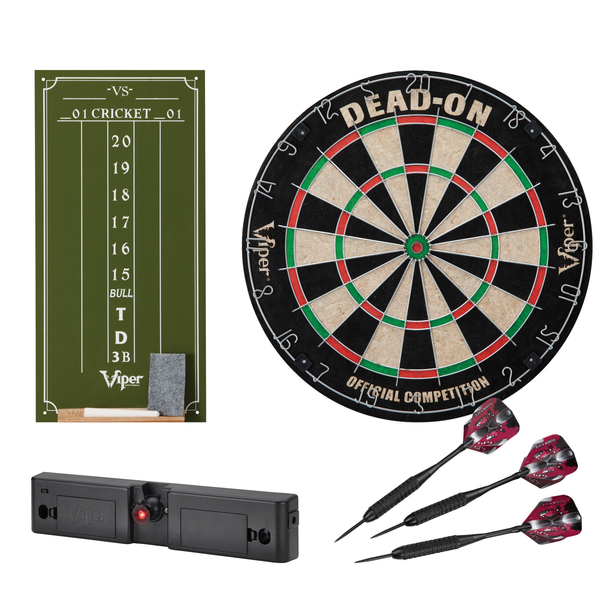 Viper Defender Backboard Sisal Bristle Steel Tip Dartboard Bundle