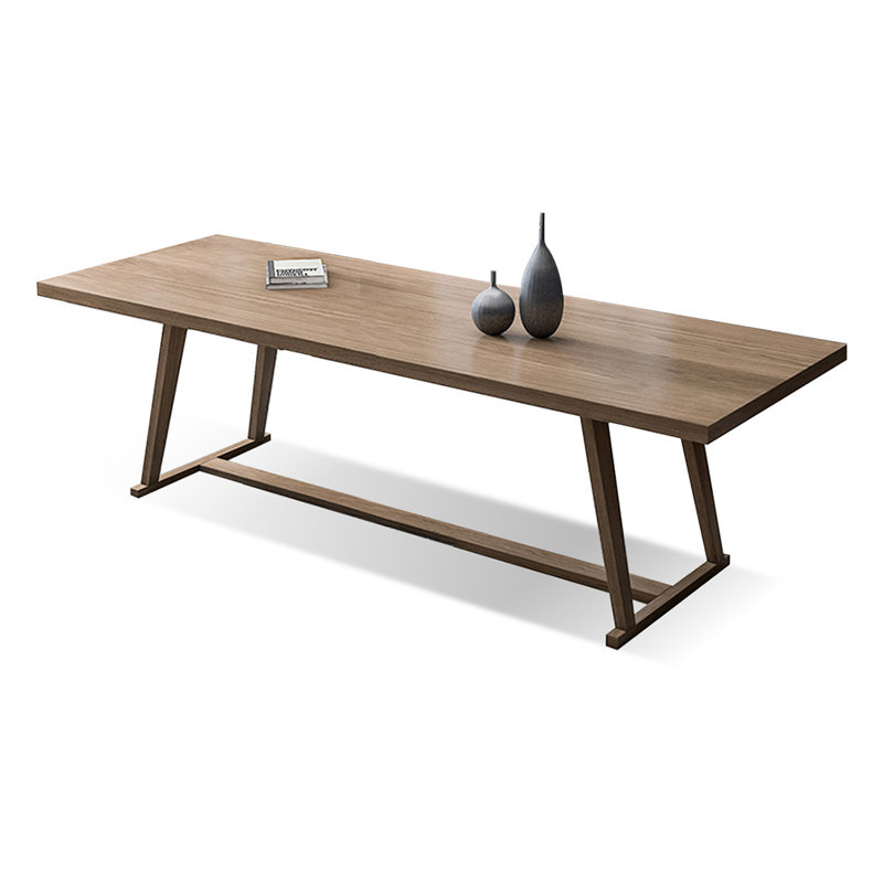 Bureau rectangulaire en bois massif brun clair, H 29,53 po x l 102,36 po x P 39,37 po