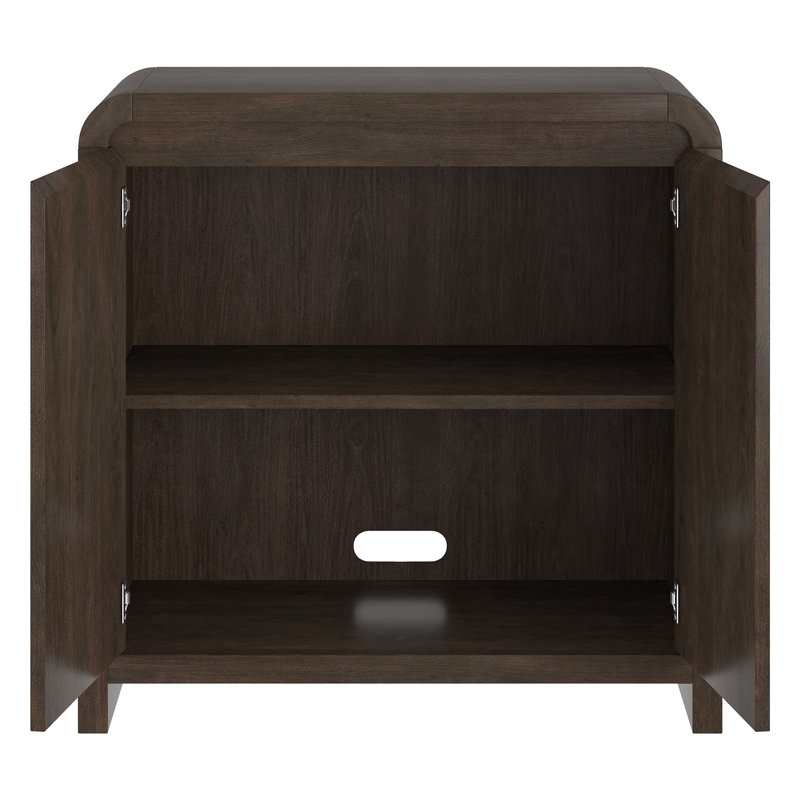 Caitlin 32" Wide Rectangular Accent Cabinet in Brown Oak, Brown Oak