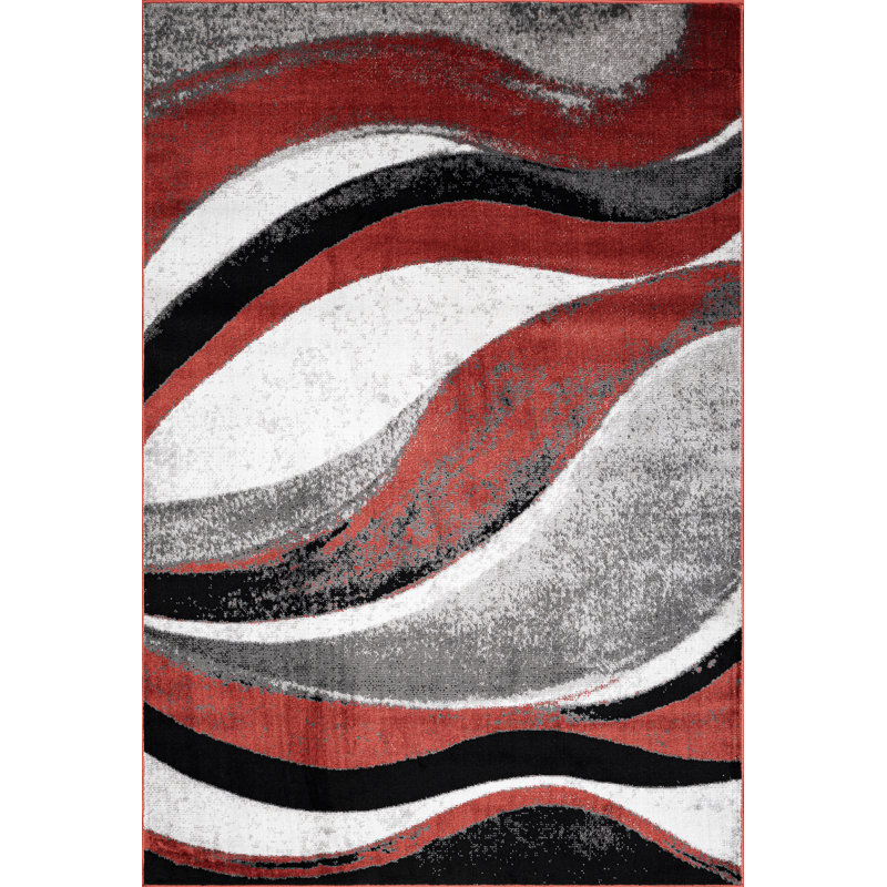 Abstract Area Rug, Rectangle 80 x 150 cm, Terra