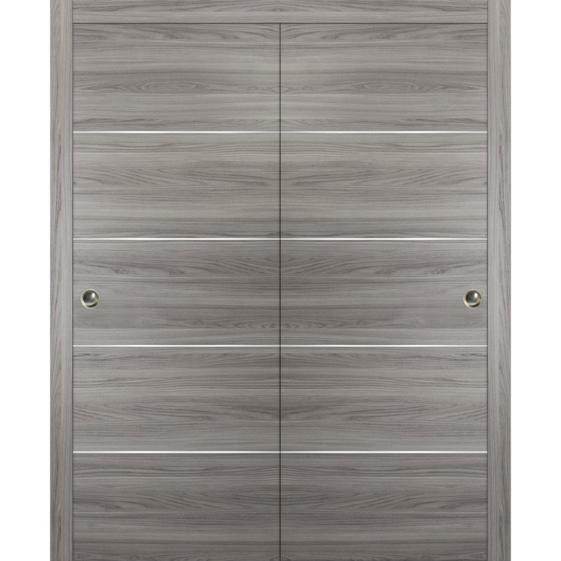 Portes coulissantes en bois Planum, 60 po x 80 po, Cendre Ginder