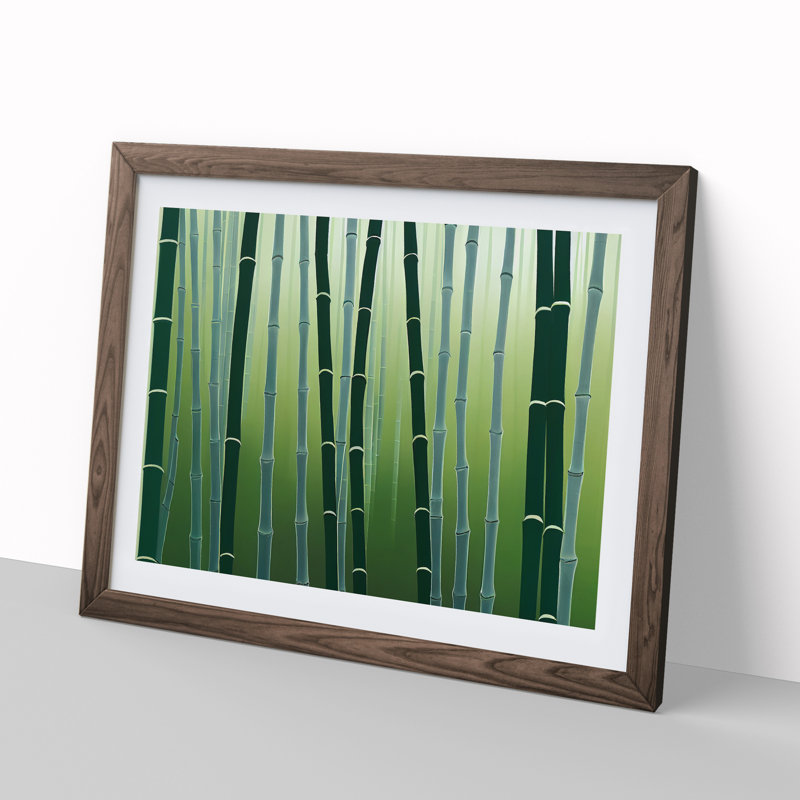 Inquisitive Bamboo Forest - Single Picture Frame Print, 46cm H x 64cm W x 2cm D, Walnut