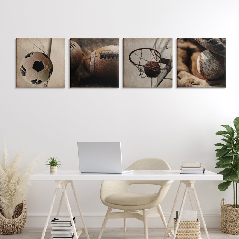 Ensemble de toiles 4 pièces Inspiring Sports Be The Ball, design par Kim Allen