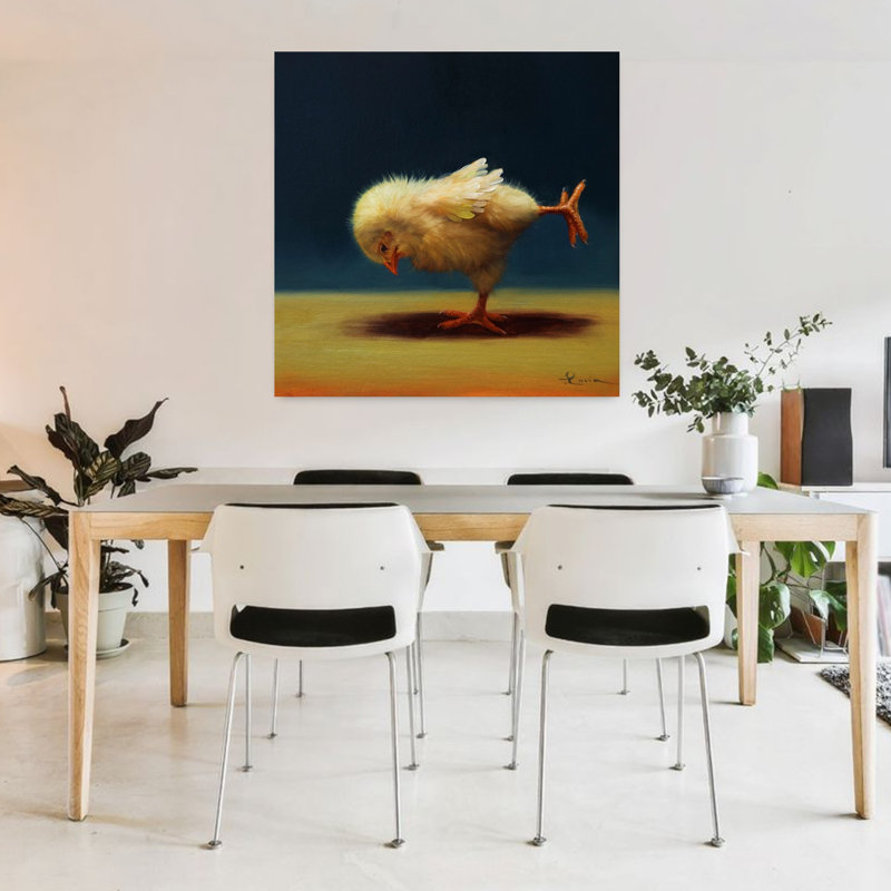 Art urbain contemporain oiseau de yoga, H 36 po x l 36 po