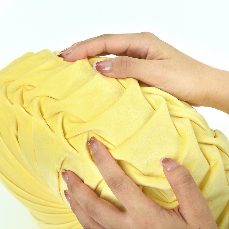 Coussin décoratif en velours, Citron