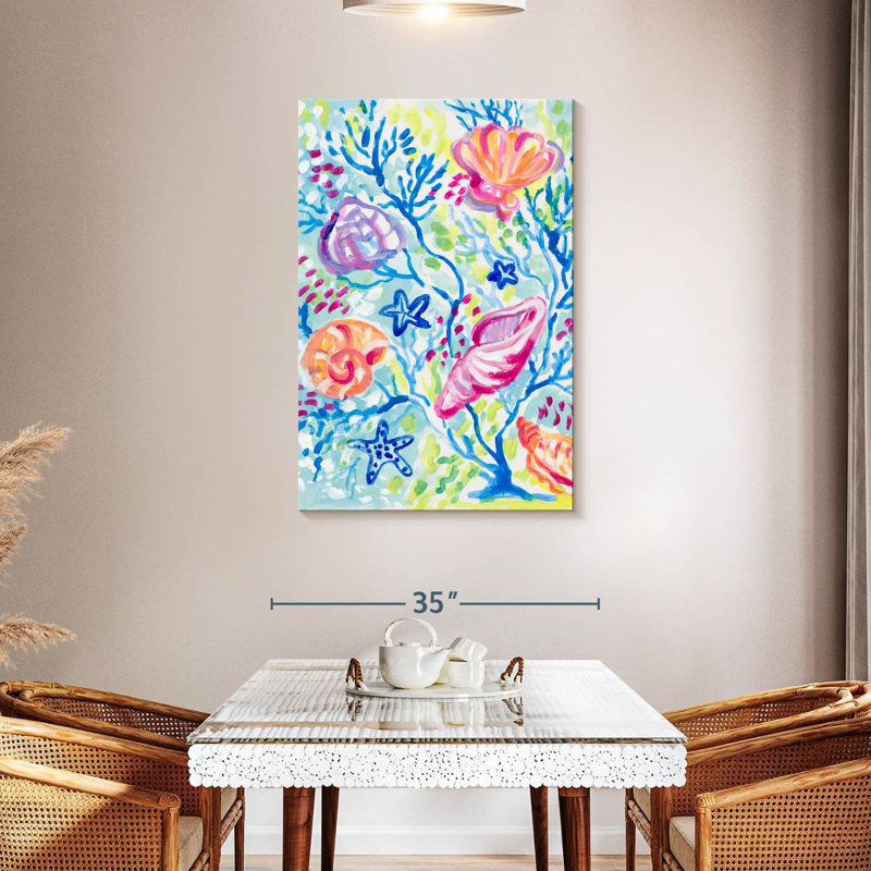 Brampt Seashells In The Coral, 45" H x 30" W