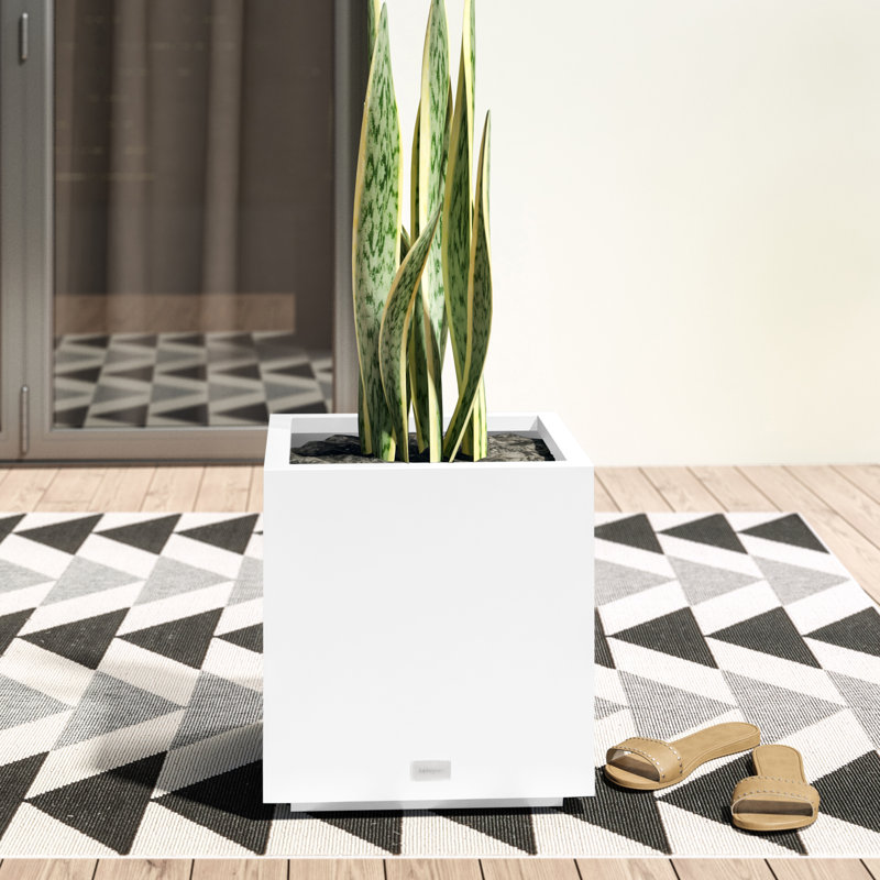 Boîte à fleurs Veradek Block Series, H 22,25 po x l 21 po x P 21 po, Blanc