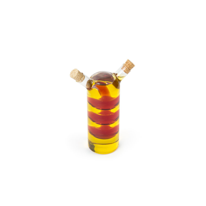 Ensemble de huilier en verre et vinaigrier