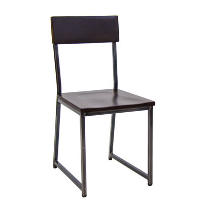 Steel Chair with Walnut Back & Seat