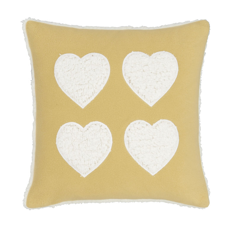 Cosy Heart Cushion with Filling, Ochre